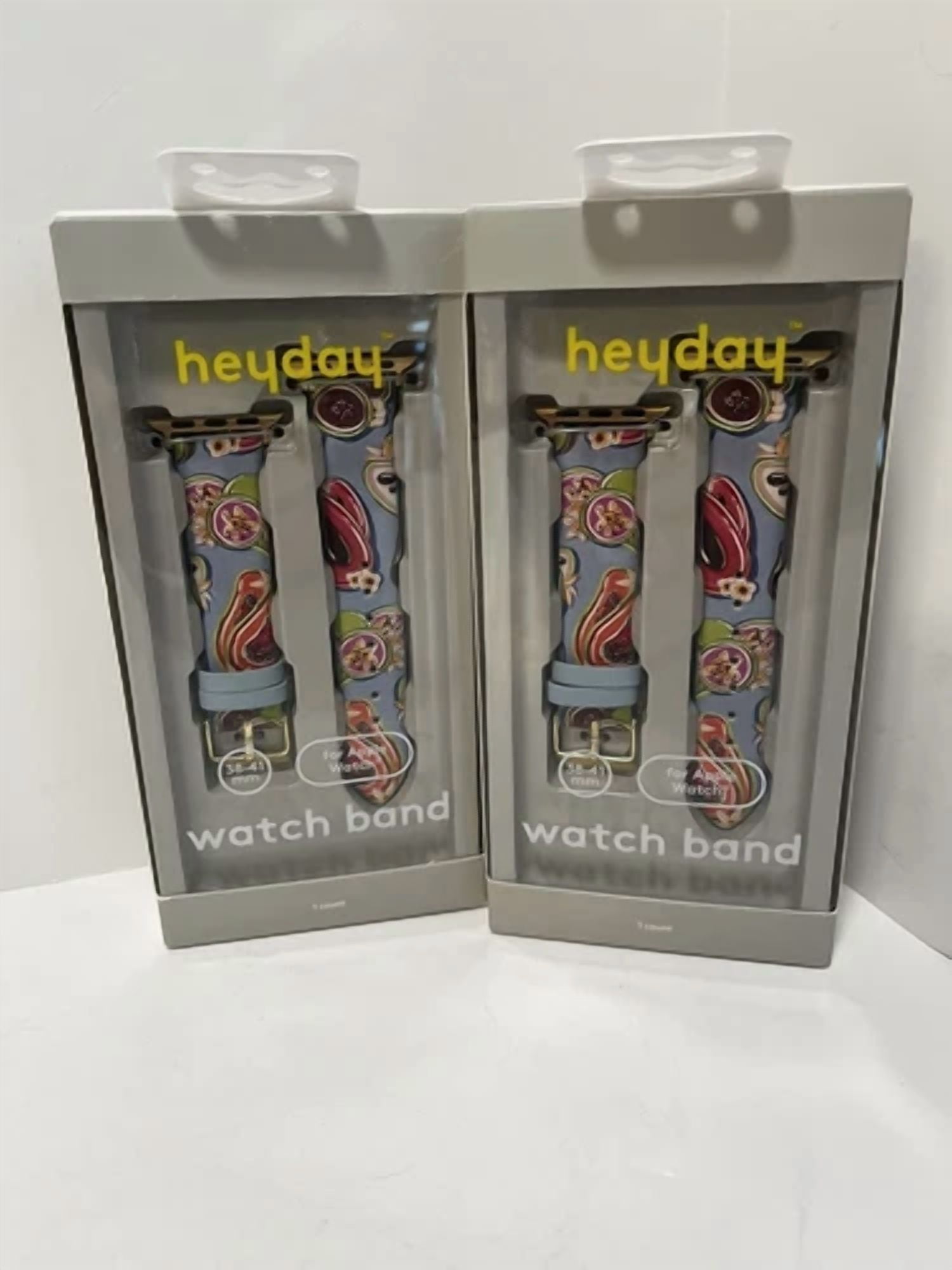 VIGOR- 2 Heyday Apple Watch Band - Faux Leather, Blue Paisley 38-41Mm