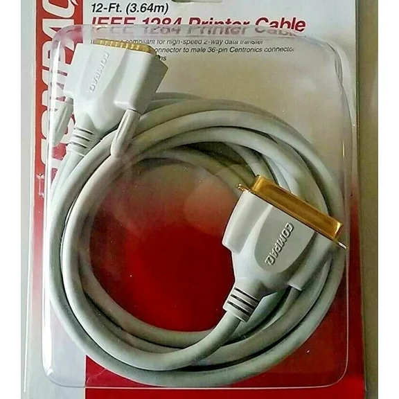 VIGOR- Compaq Ieee 1284 Printer Cable 12' / 25-Pin D-Sub Male & 36-Pin Centronics Male