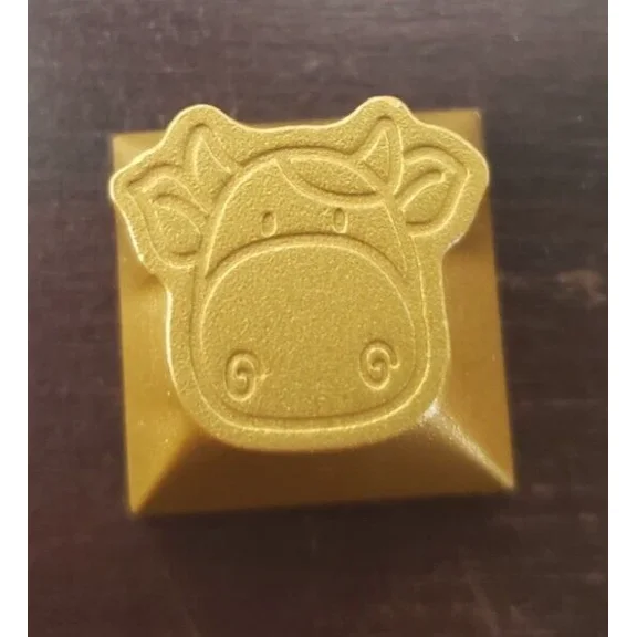 VIGOR- Cuxiu Gold Aluminum Alloy Cow Artisan Keyboard Keycap- Super Cute!