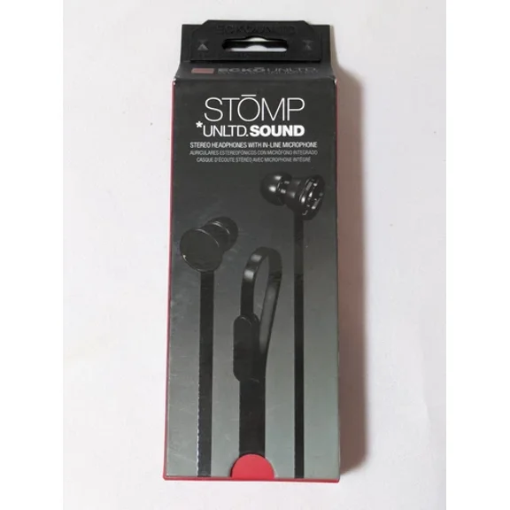VIGOR- Ecko Unltd Stomp Stereo Headphone Earbuds W/ Microphone Wired Black