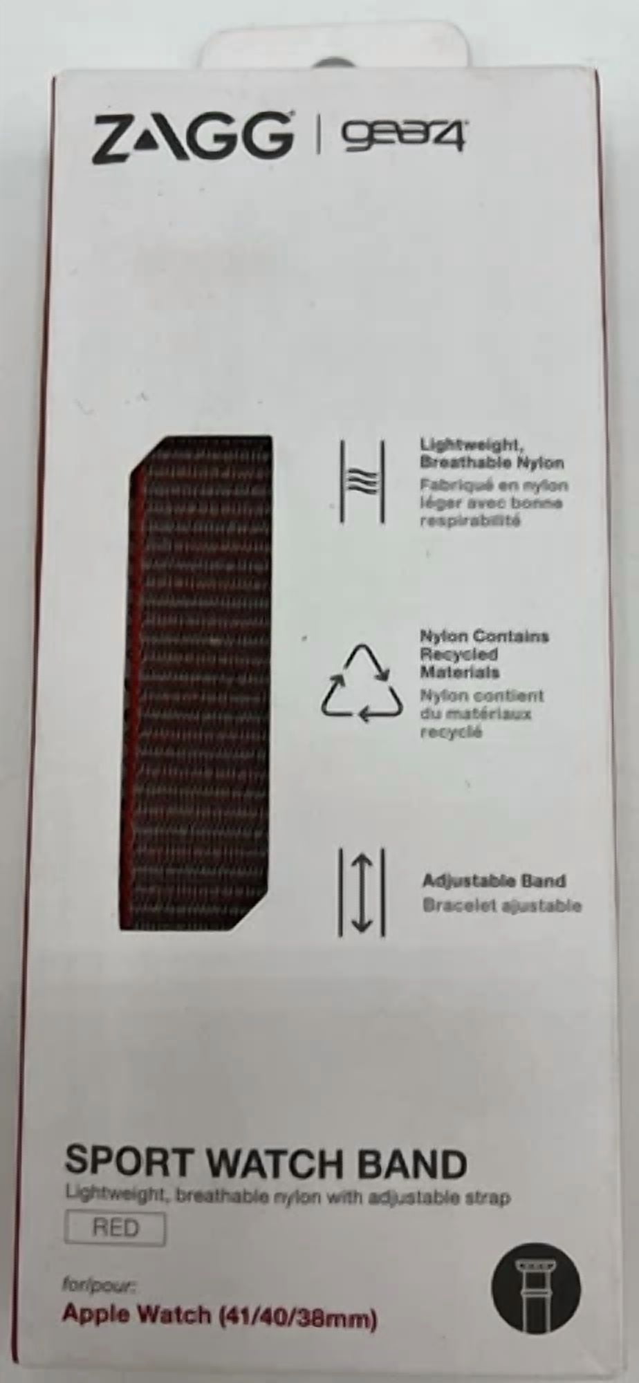 VIGOR- Genuine Zagg Gear4 Sport Watch Band For Apple Watch Red 38Mm 40Mm 41Mm