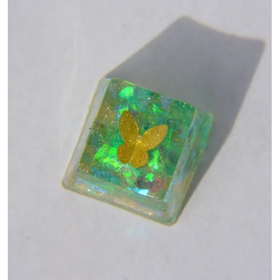 VIGOR- Handmade Artisan Keycap Resin Gold Turquoise For Mx Switch Mechanical Keyboard