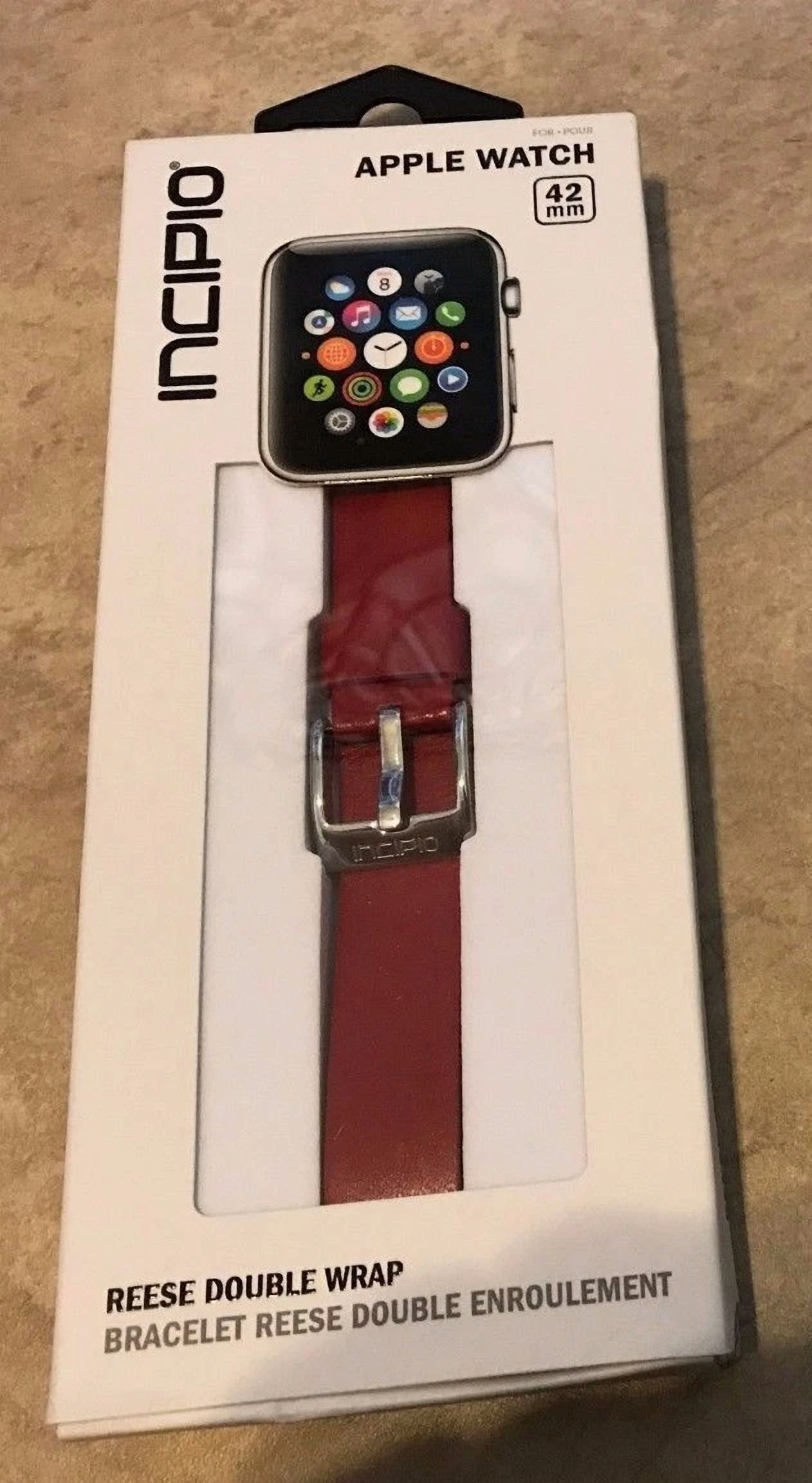 VIGOR- Incipio Reese Double Wrap Replacement Band Apple Watch 42Mm Red W/ Gold Clasp