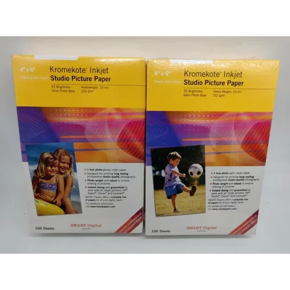 VIGOR- Kromekote Premium Photo Paper For Inkjet Printer 4X6 100 Sheets, Brand New