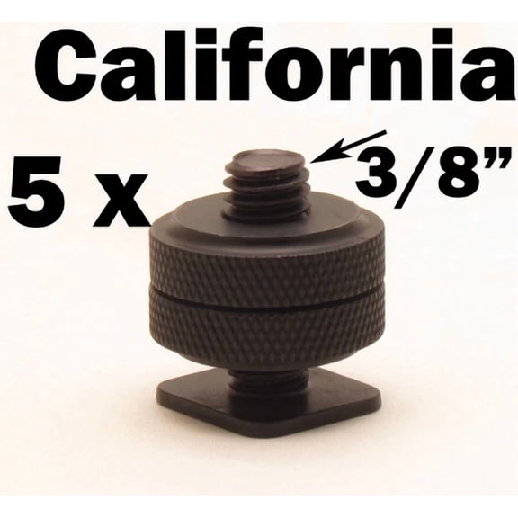 VIGOR- Lot Of 5 X Pro 3/8" Tripod Mount Screw Light Flash Camera Hot Cold Shoe Adapter