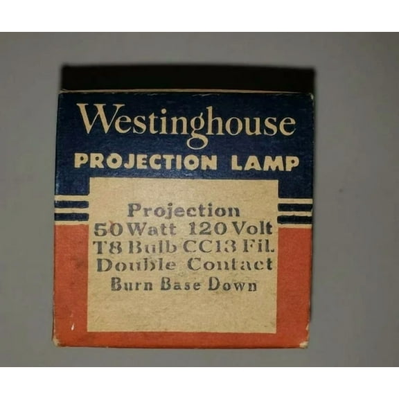 VIGOR- Nos Westinghouse T8 Bulb Cc13 Filament Projector Projection Lamp Bulb 50W 120V