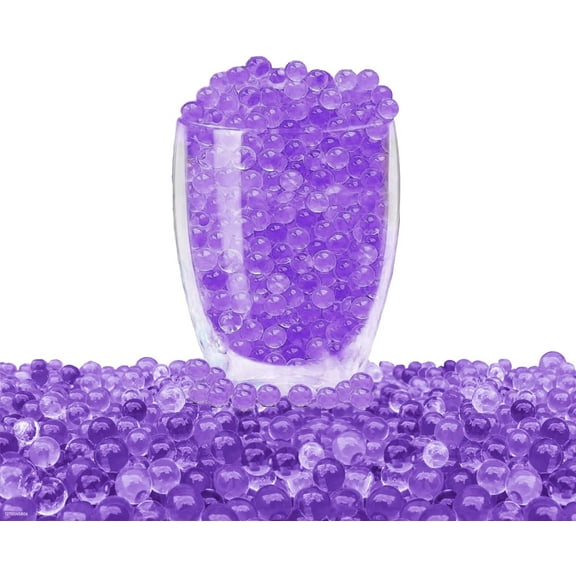 VIGOR PATH 50,000 Small Water Gel Beads - Floating Pearls - Water Absorbent Beads Decorative Vase Fillers for Weddings, Floating Candle & Parties (Purple)