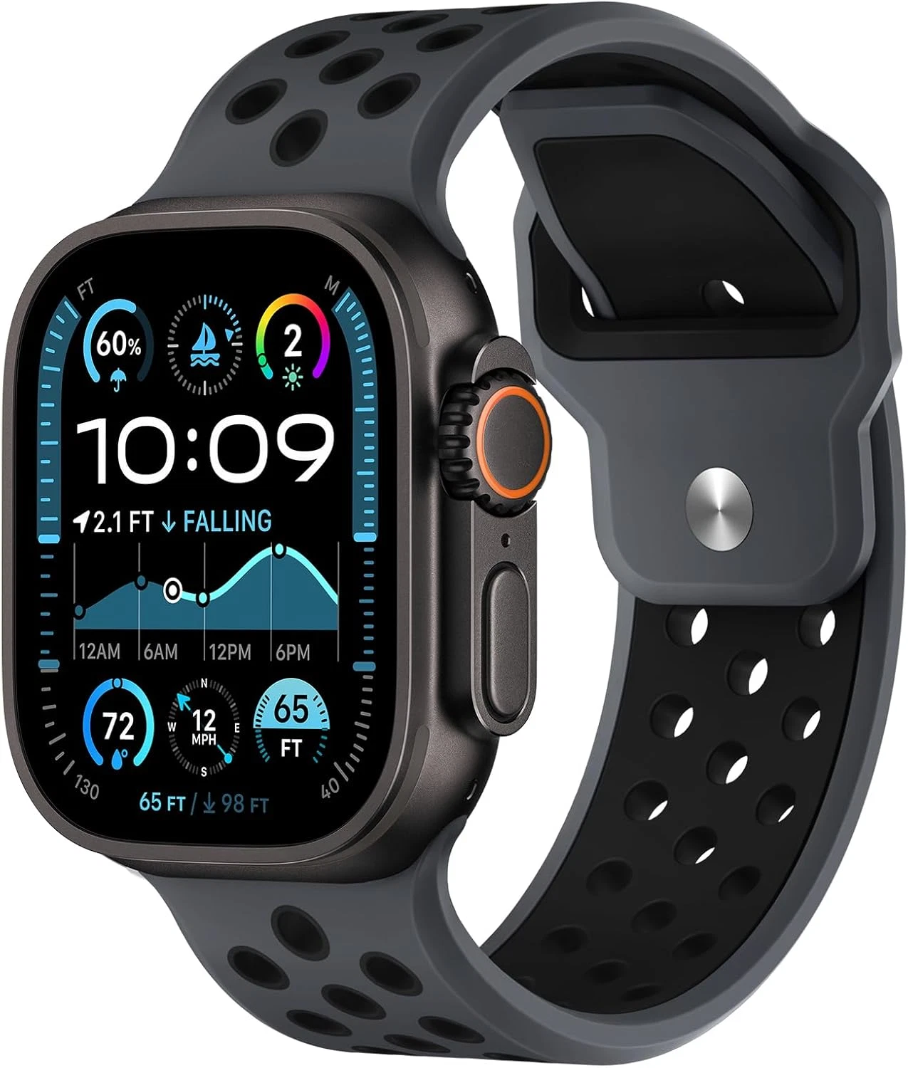 VIGOR- Sport Bands Compatible With Apple Watch Ultra 2 Bands For Men, Soft Silicone Str