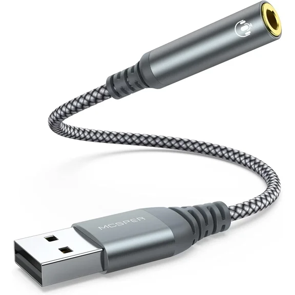 VIGOR- Usb To 3.5Mm Audio Jack Adapter, External Sound Card Converter Compatible With H