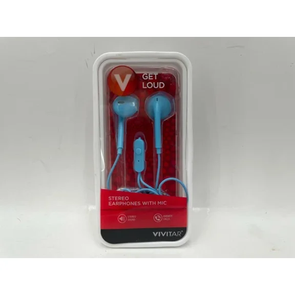 VIGOR- Vivitar Stereo Earphones With Mic Stereo Sound Answer Calls 3.5Mm Cord