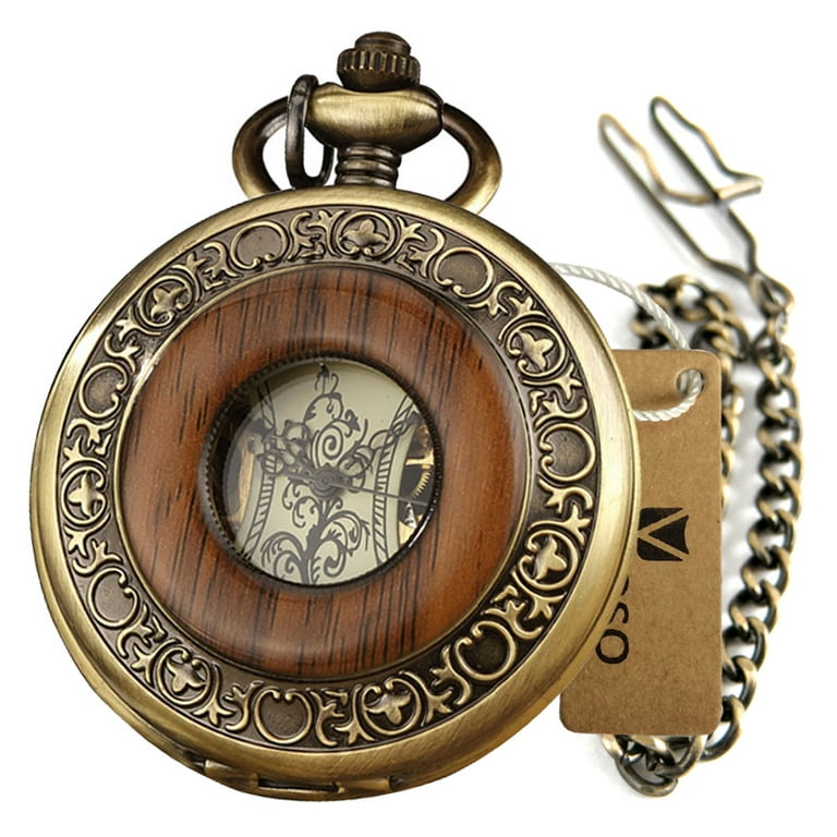 VIGOROSO Antique Retro Hand-winding Mechanical Wind Up Mens FOB