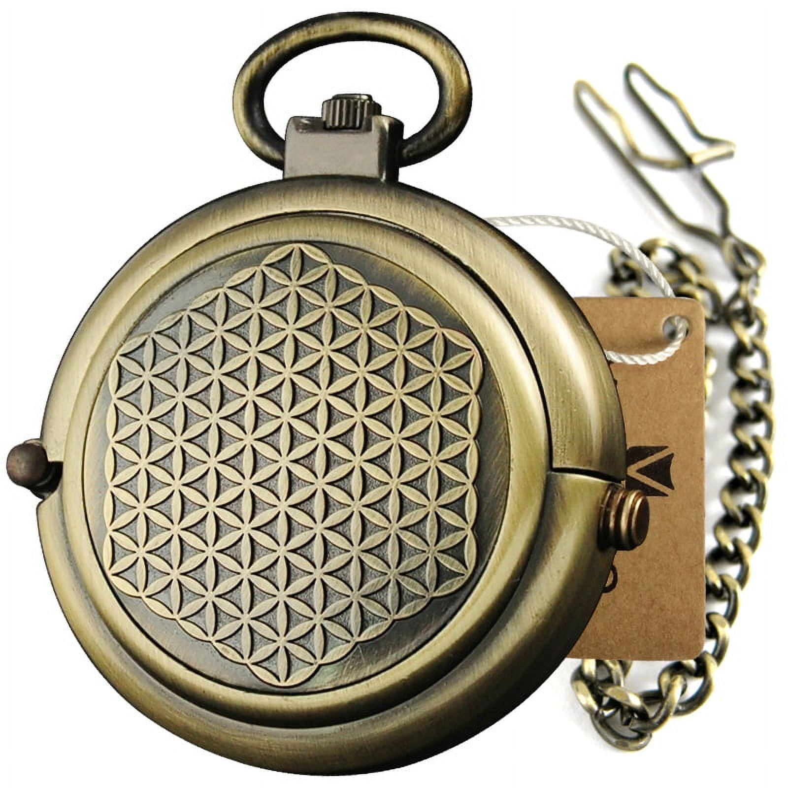 VIGOROSO Creative Design Hide Case Mechanical Pocket Watch Steampunk