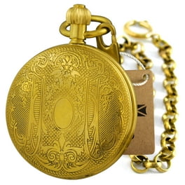 VIGOROSO Luxury Mechanical Pocket Watch Double Hunter Tourbillon Wind up Men Fob Watch Antique Vintage Chain Watches Walmart