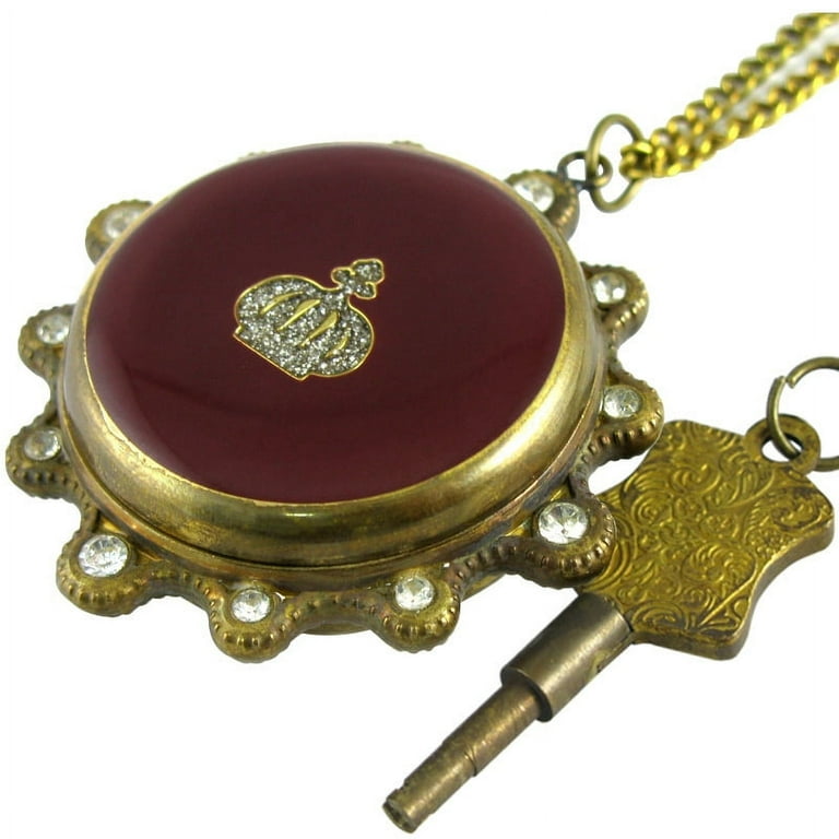 VIGOROSO Imperial Mechanical Pocket Watches Antique Key Hide Pure Copper Case Crown Diamond Hand Wind Up Watch Vintage Old Clock Men Women Treasure