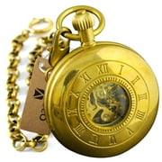 VIGOROSO Imperial Pocket Watch Mechanical Wind up Antique Brass Vintage Mens Fob Watch with Chain Watchbox in Nepal at NPR 7646 Rating 5