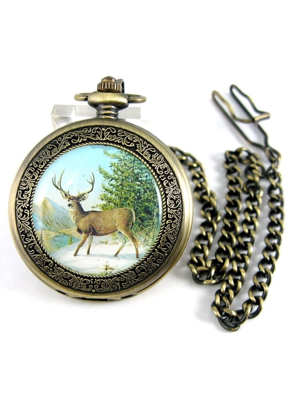 Mechanical Pocket Watch Classic Mens Full Hunter Hand-wind Fob Chain Watch