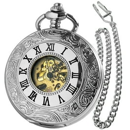 VIGOROSO Vintage Mechanical Fob Pocket Watch Mens Womens Double