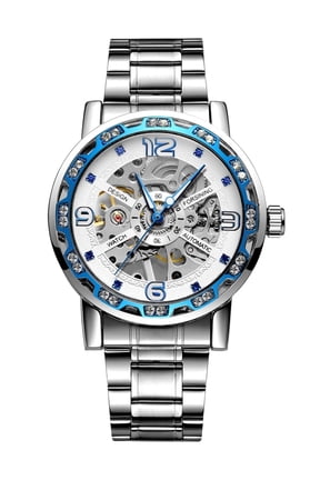 Men's Mechanical Watch Transparent Skeleton Wind Up Classical Male Watches