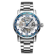 VIGOROSO Mens Mechanical Watch Transparent Skeleton Wind Up Classical Male Watches