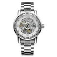thumbnail image 1 of VIGOROSO Men's Luxury Mechanical Watch Transparent Diamonds Skeleton Watch Stainless Steel Watch Male Luminous Waterproof with Gift Box, 1 of 14
