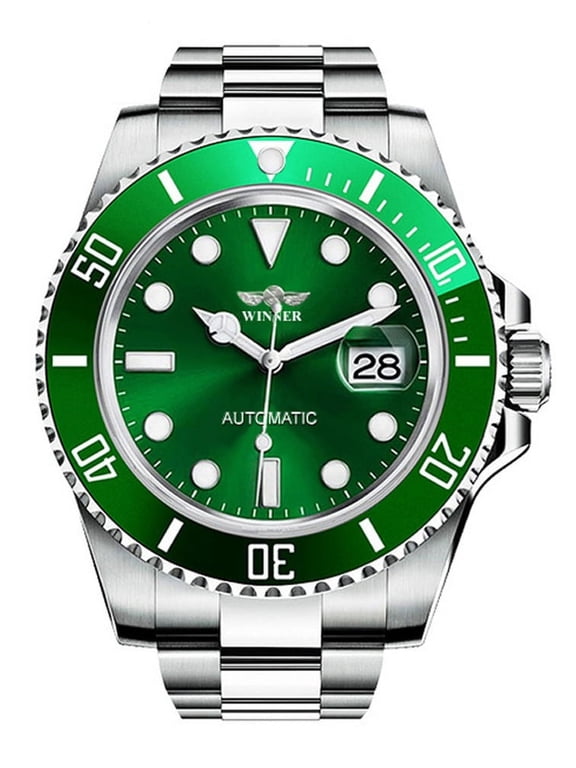 Men's Watch Automatic Mechanical Watches Luxury Classic Business Sports Watch Stainless Steel Date Luminous AUTO Selfwind Wristwatch Men,Green Dial