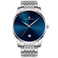 thumbnail image 1 of VIGOROSO Mens Watches Quartz AUTO Day Analog Watch Ultra Thin Stainless Steel Waterproof Fashion Casual Sports Business Wristwatch for Men,Blue Dial, 1 of 11