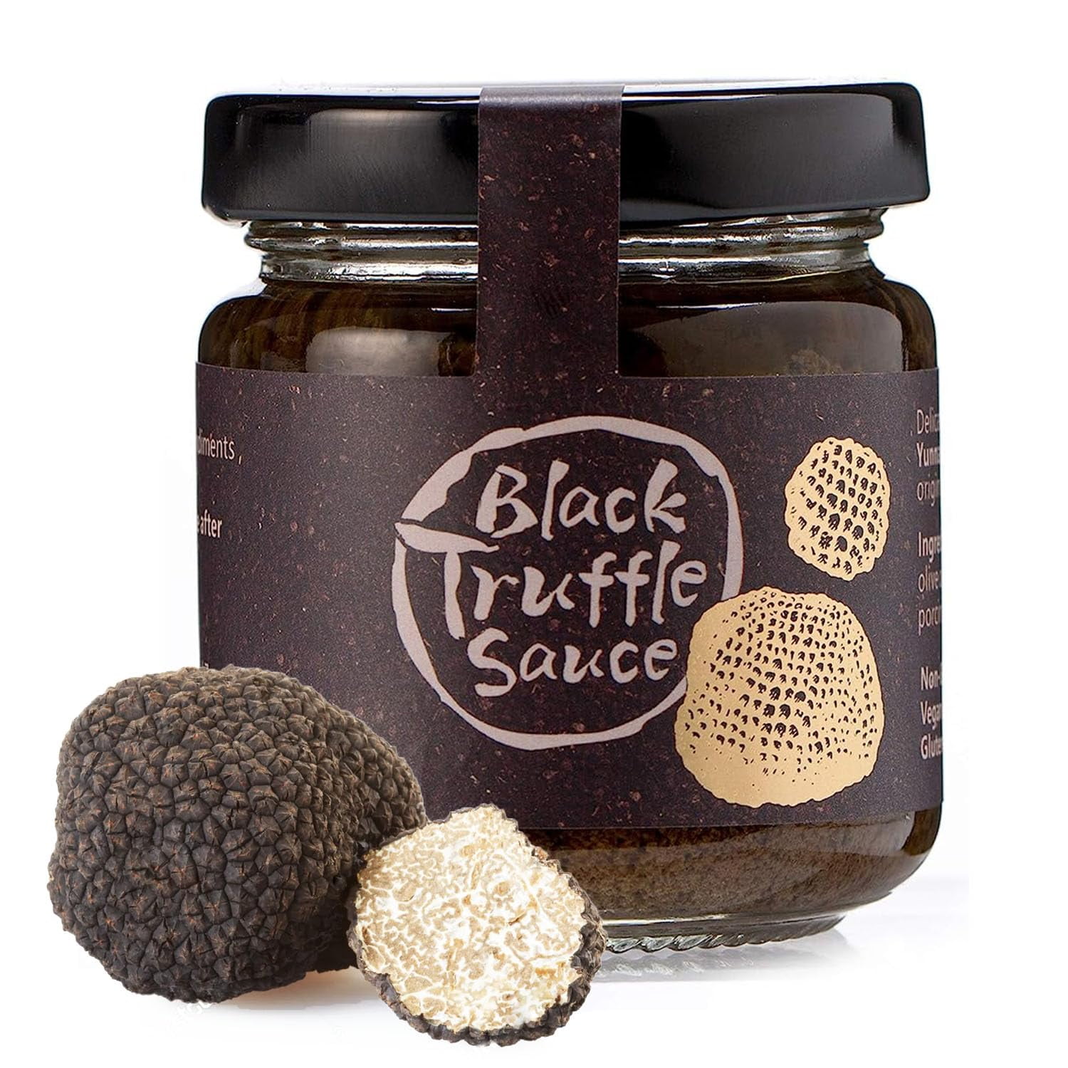 VIGOROUS MOUNTAINS Black Truffle SAF21 Paste - 3.17 oz Vegan Pesto Pasta Sauce Seasoning in Extra Virgin Olive Oil