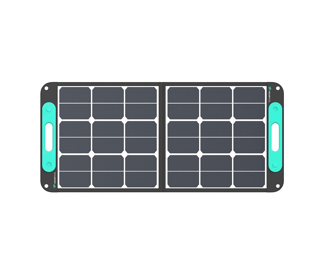 VIGORPOOL 100W 19.8V Portable Solar Panel for Power Station with SunPower Cells, Foldable Solar Charger with Adjustable Kickstand for Outdoor Camping,RV,off Grid System,Black