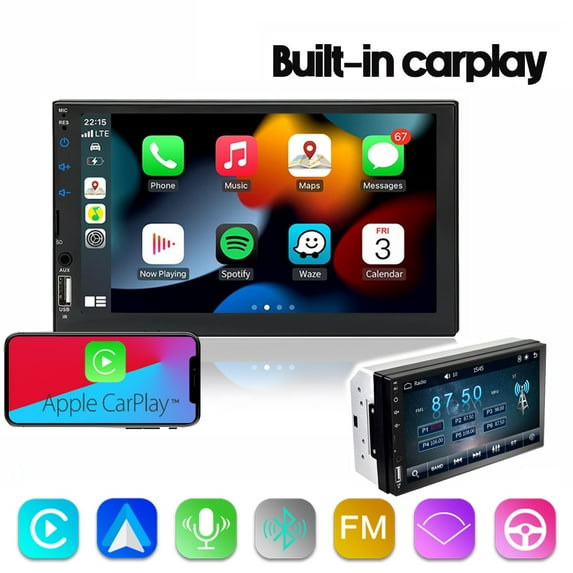 VIGORTHRIVE 7 inch Touch Screen Double Din Car Stereo Carplay&Android Auto Car Radio with Bluetooth FM USB AUX SD