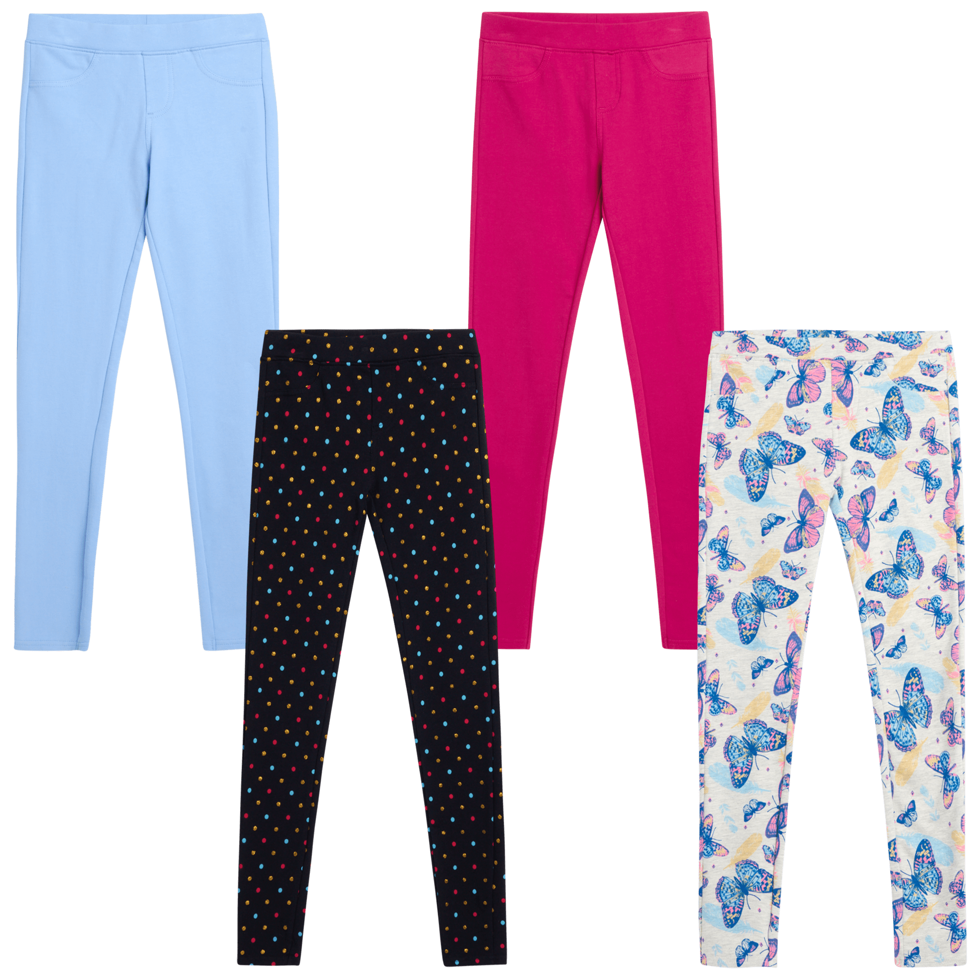 VIGOSS 4 Pack Leggings for Girls | Soft Stretch Cotton and Stylish, Solid  Colors and Patterns