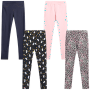 VIGOSS 4 Pack Leggings for Girls | Soft Stretch Cotton and Stylish, Solid Colors and Patterns