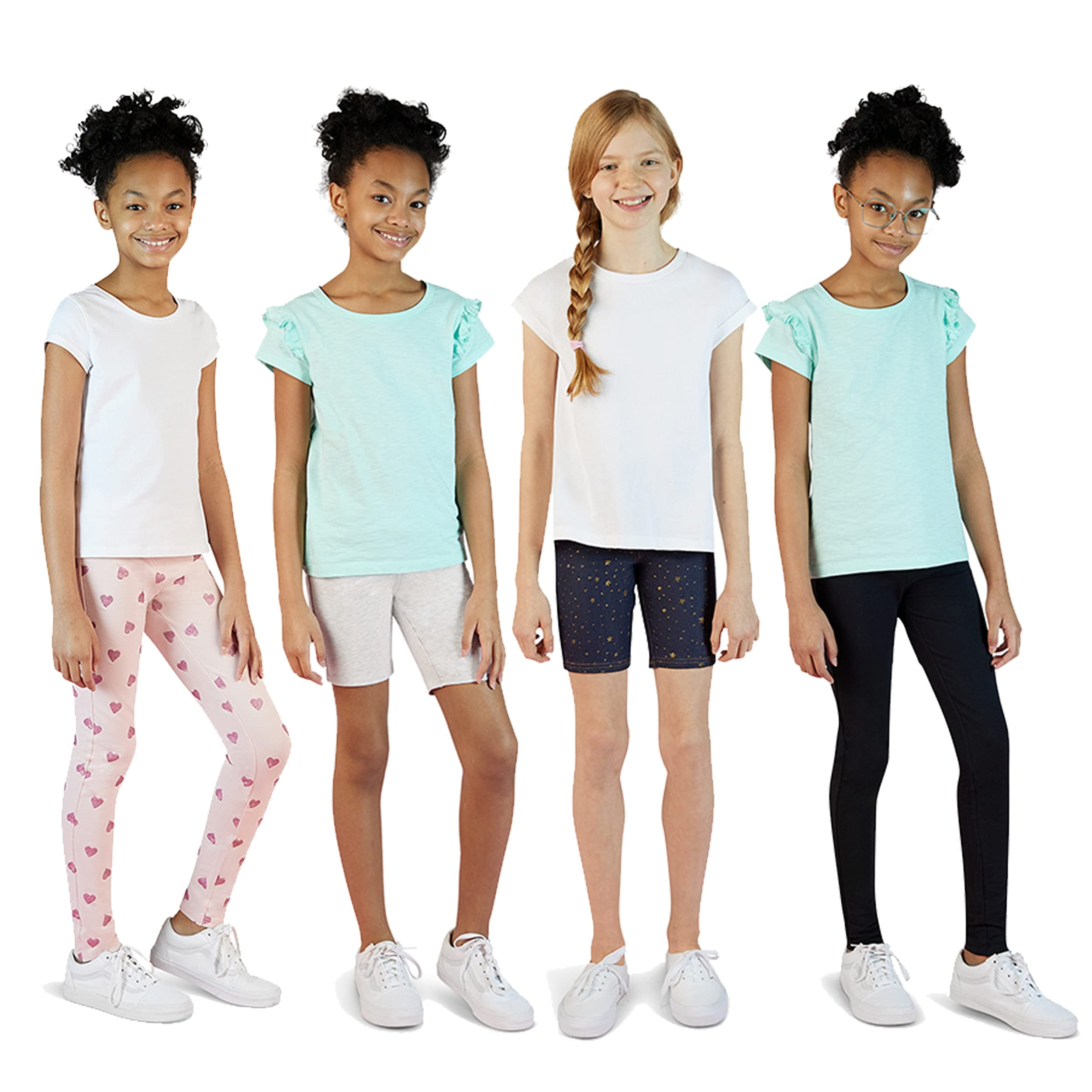 inhzoy Kids Girl Hooded Crop Tops Short Sleeve Sweatshirt and Leggings Pink  16 - Walmart.com
