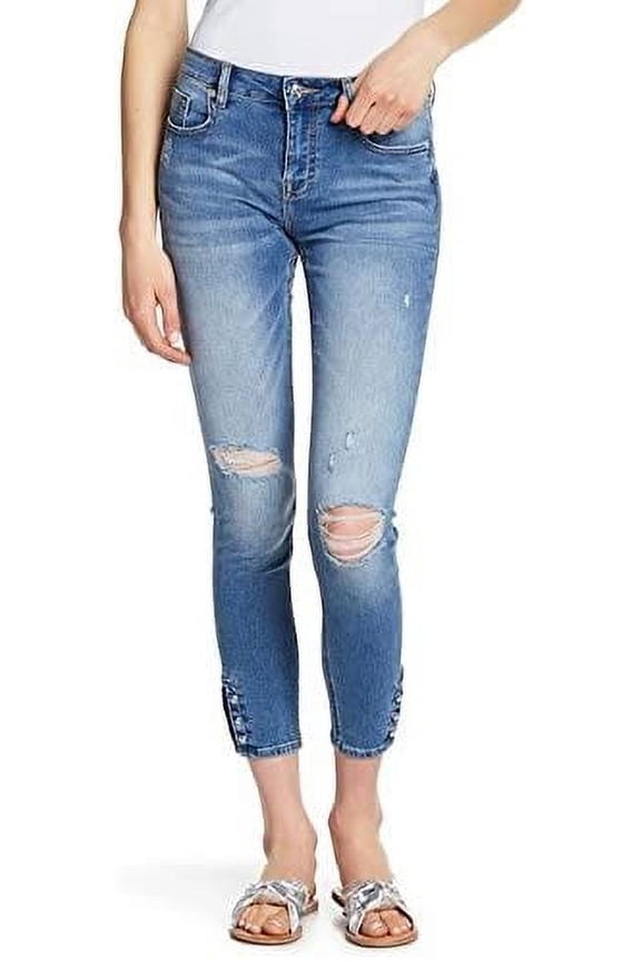 Marley Distressed Super Skinny Pin Jeans - Light Wash (27)