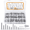 thumbnail image 1 of VIGRUE 212PCS 304 Stainless Steel Heavy Duty Hex Bolts Nuts Flat Spring Washers Assortment Kit, Includes 10 Common SAE Sizes, 1 of 5