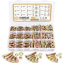VIGRUE 566Pcs Heavy Duty Bolts and Nuts Assortment Kit, Grade 8 Hex Screws Bolts Nuts Kit, 1/4-20 5/16-18 3/8-16, 15 Common Sizes Included
