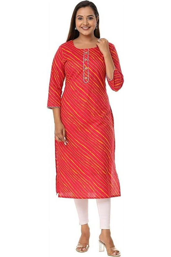 Leheriya Printed Casual Kurta for Women, XL