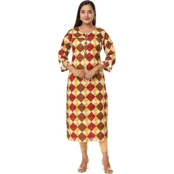 VIHAAN IMPEX Printed Casual Kurta Ladies Kurti Multicolor Tunic Tops For Women