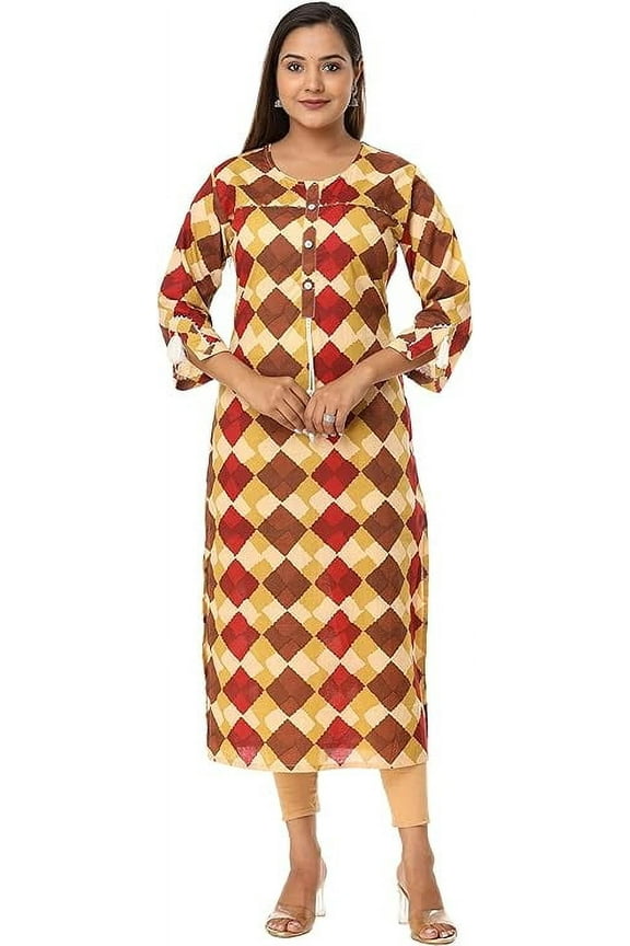 Women's Multicolor Traditional Kurta, 2XL