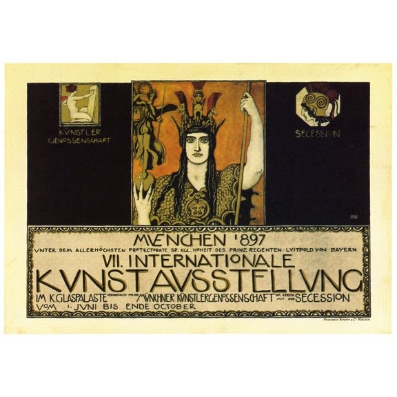 Roman Woman with staff and costume. Franz Stuck (February 23, 1863 � August 30, 1928) was a German painter, sculptor, engraver, and architect. Poster Print by Franz Von Stuck (24 x 36)