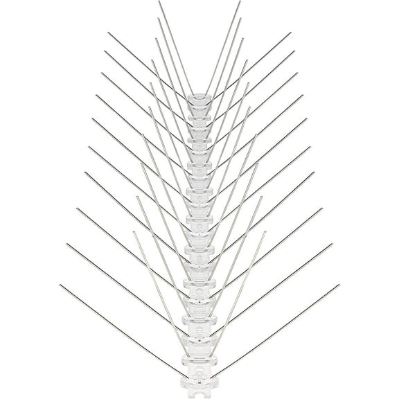 VIIRKUJA Stainless Steel Bird Spikes, 3 Metres, 4 Rows, 6 Elements, Pigeon Repellent with Click Closure and Breaking Points