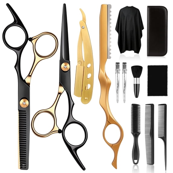 VIISHARE 13 PCS Hair Cutting Scissors Kit, Professional Stainless Steel Hair Shears Set for Men Women, Barber Salon