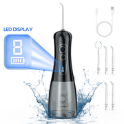 VIIWI Cordless Water Flosser , 400ML Large Tank Oral Irrigator, 8 Modes with LED Display, IPX7 Waterproof, Rechargeable Portable Dental Flosser for Home Travel  (Black)
