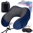thumbnail image 1 of VIIWII Travel Pillow for Adults Memory Foam Lightweight Neck Pillows for Sleeping on Airplane Navy Blue, 1 of 7