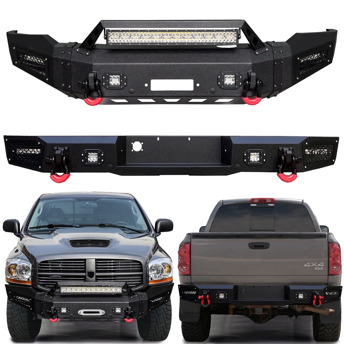 宅配便配送 Fits Bumpers Rear Front Ram Vijay 2006-2008 1500 Ram Dodge ウェア