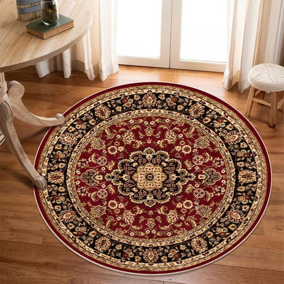 VIKAMA Persian Crystal Pile Carpet Round Home rative Living Room Bedroom Bedside Table Rug Non-slip Carpet
