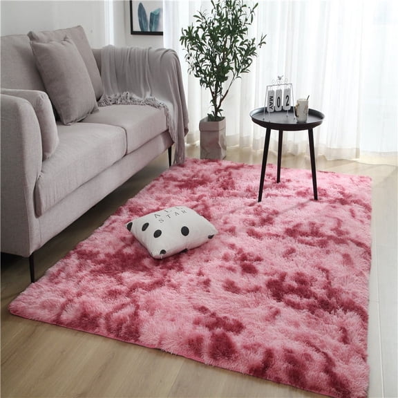VIKAMA Tie-dyed Fluffy Carpets For Living Room Decor Bedside Rug Warm Plush Floor Mats Children's Room Play Mats Furry Carpet