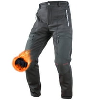 VIKAMAKA Men's Winter Cycling Pants - Thermal, Waterproof with 4 Zipper Pockets Black Bicycle Pants