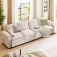 thumbnail image 1 of HOMYEDAMIC Modular Sofa U-Shaped, Chenille Fabric Small Space Couch, Comfortable Apartment Living Room sectional Sofa with 2 Pillows 129”, 1 of 8