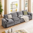 thumbnail image 1 of HOMYEDAMIC Modular Sofa U-Shaped, Chenille Fabric Small Space Couch, Comfortable Apartment Living Room sectional Sofa with 2 Pillows 129”, 1 of 8