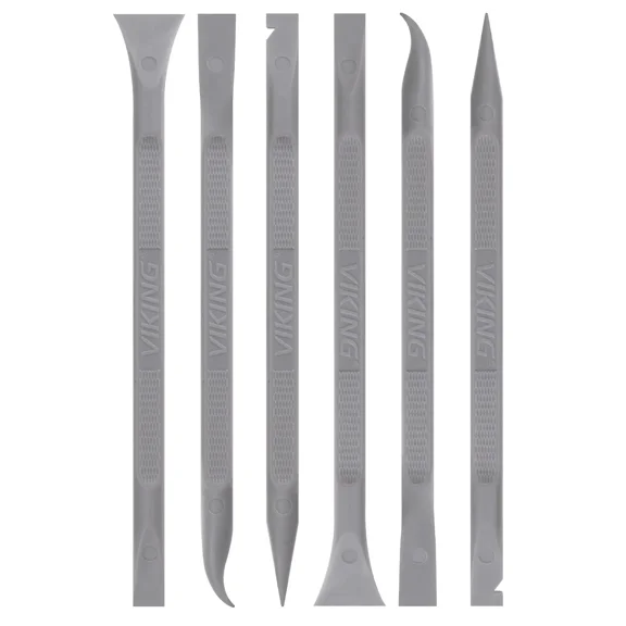 VIKING Car Detailing Pick Set for Car Detailing Kit, Safe Automotive Tool Set for Cleaning, Plastic Picks with 6 Cleaning Heads, Interior and Exterior Use, 6 Pack, Grey